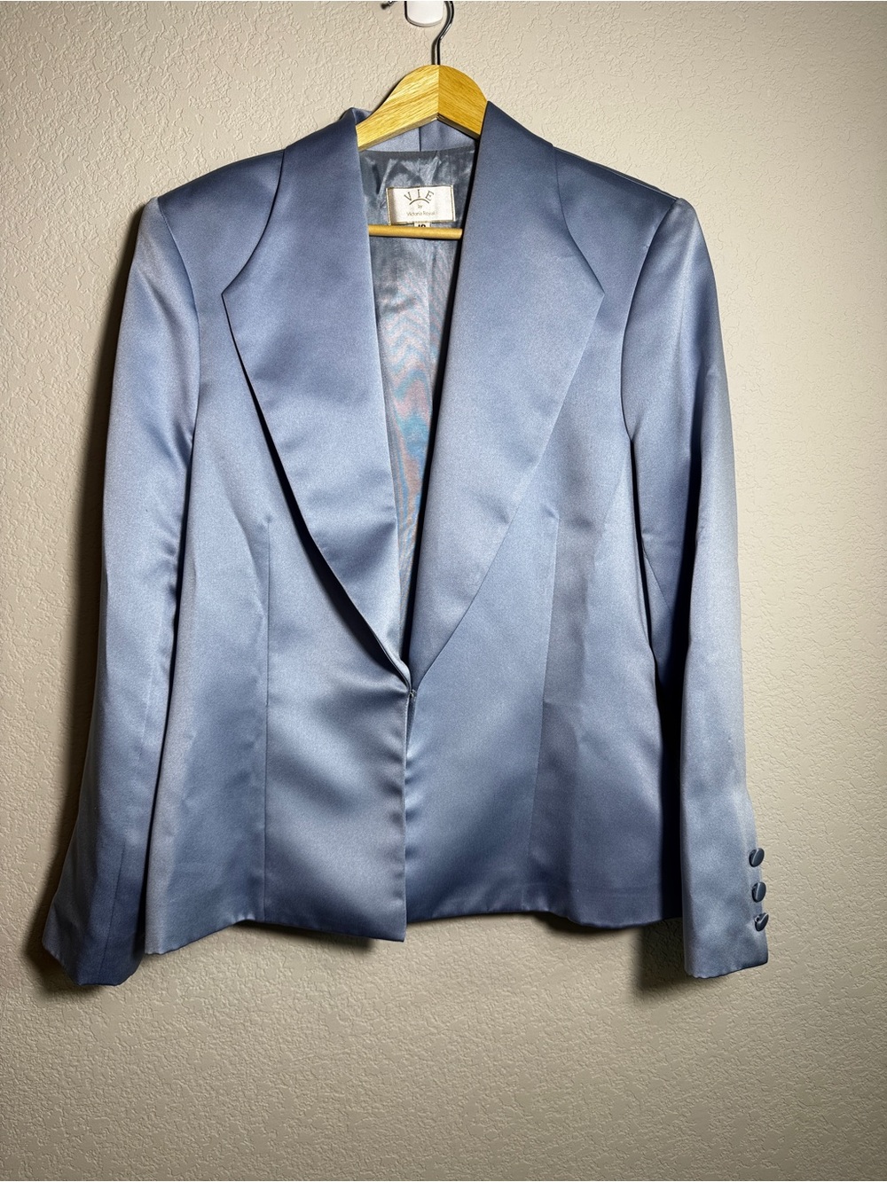 VIE Victoria Royal Blazer Womens 10 Baby Blue luxury classic office siren